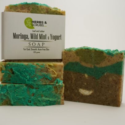 Moringa, Wild Mint & Yogurt Soap For Cool, Smooth, Acne Free Skin 120 gram