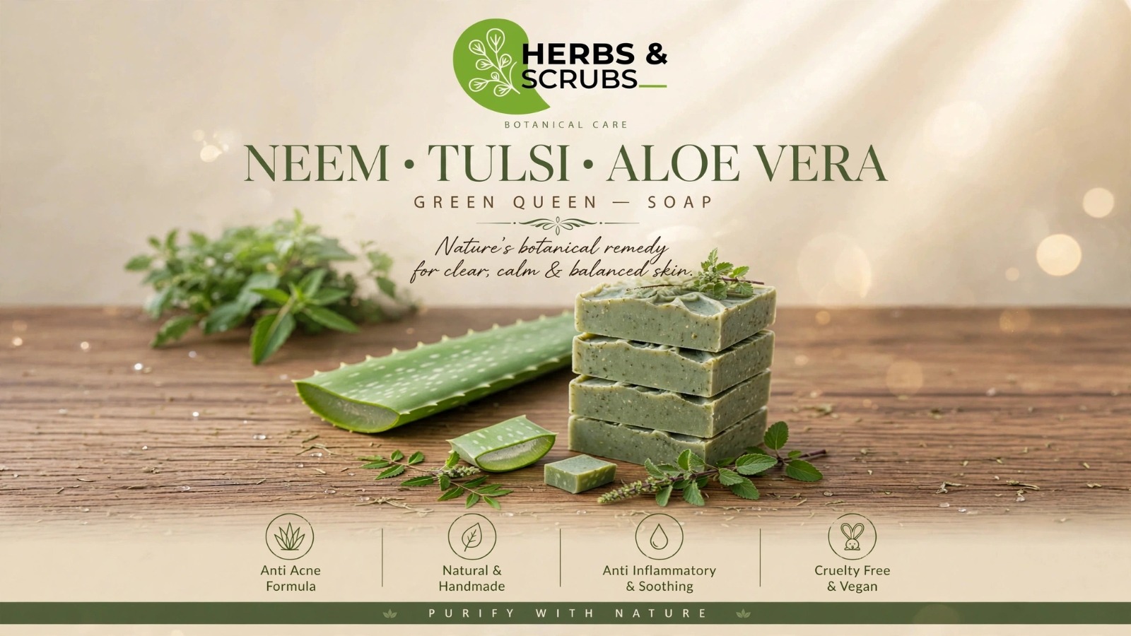 Neem Tulsi & Aloe Vera Soap - Image 3