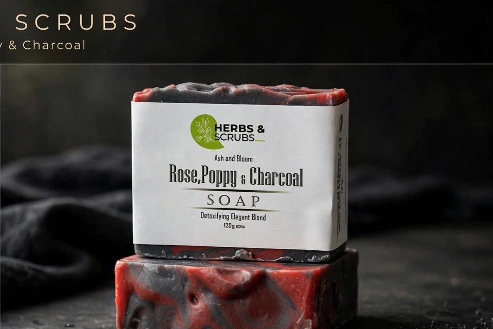 Rose Poppy & Charcoal Soap