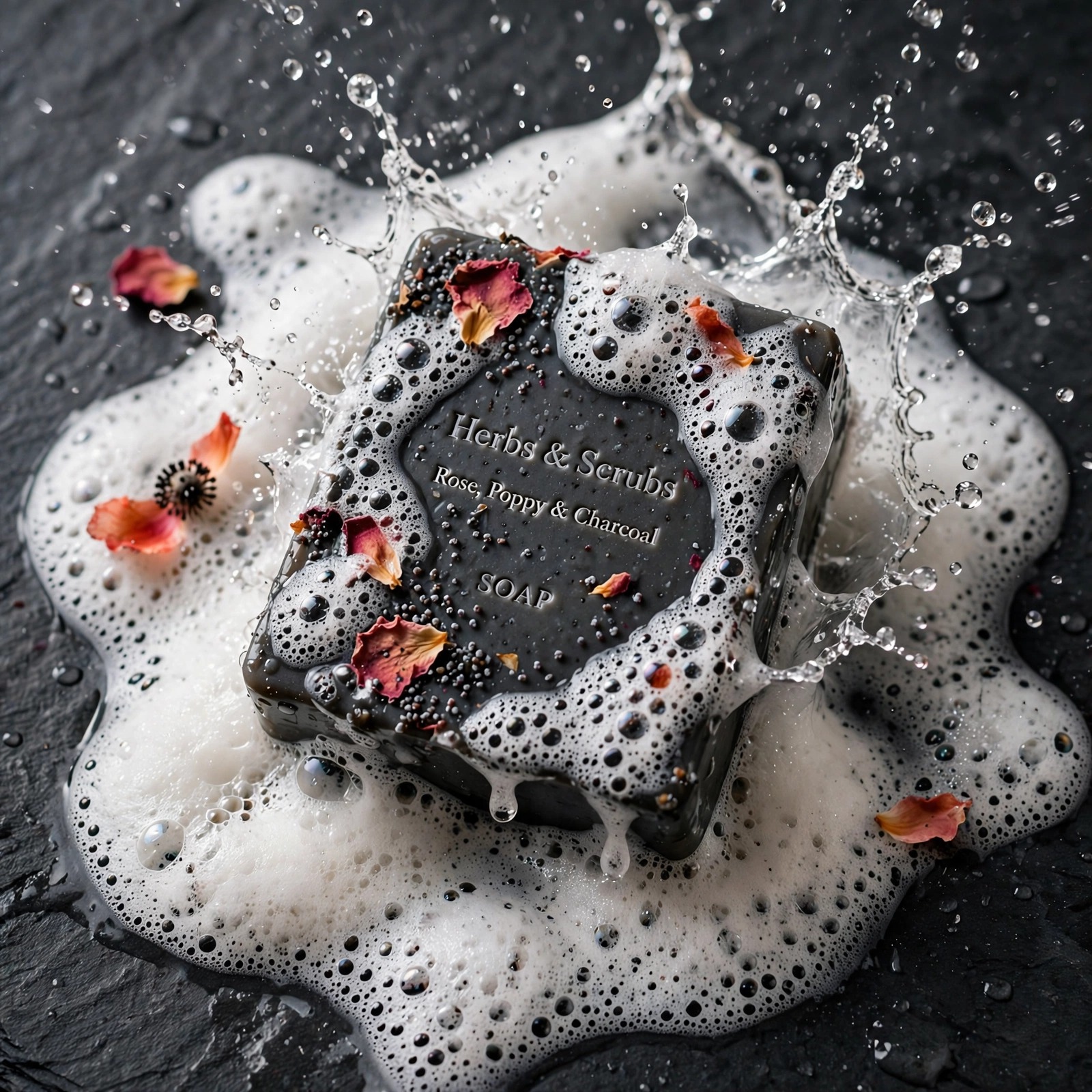 Rose Poppy & Charcoal Soap - Image 5