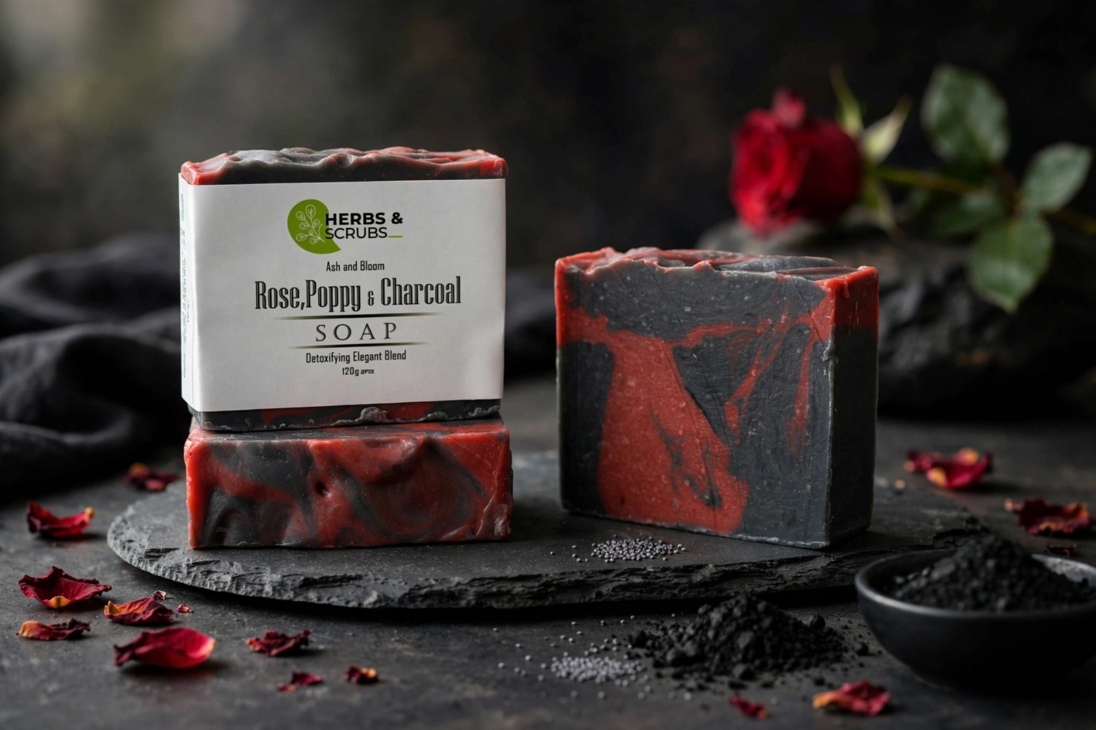 Rose Poppy & Charcoal Soap - Image 7