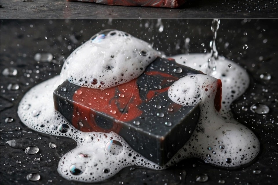 Rose Poppy & Charcoal Soap - Image 2