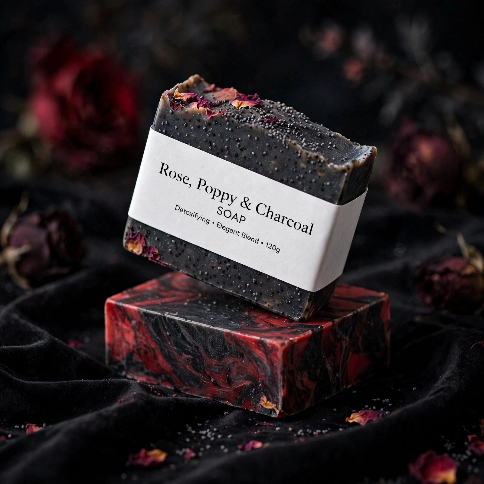 Rose Poppy & Charcoal Soap - Image 4